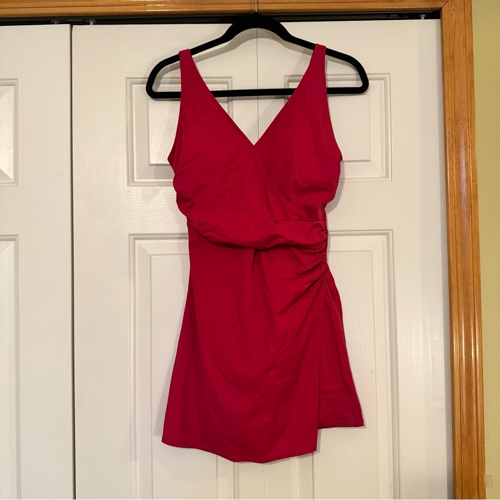 Denim & Co‎ Beach V-Neck Wrap Front Swim Dress